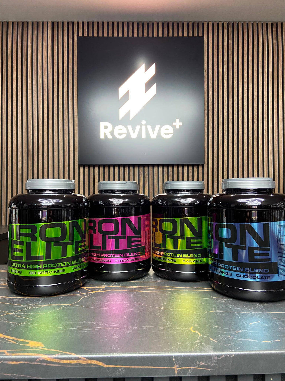 Iron Elite Protein Blend - Group Shot 4 Flavours